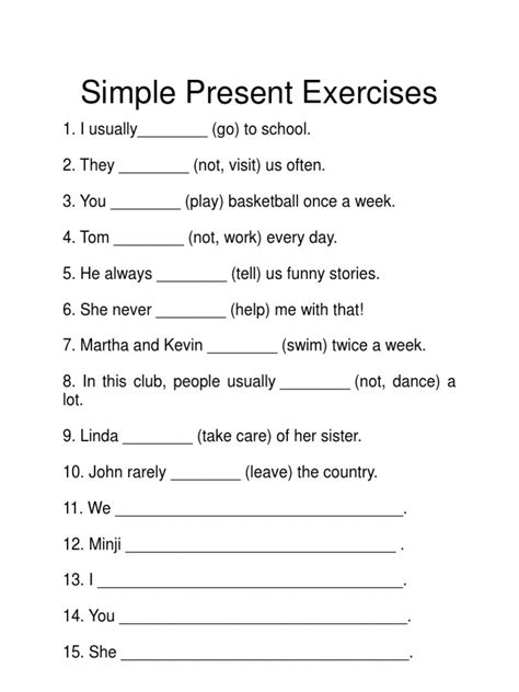 simple present exercises